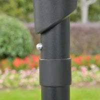 Ombrellone da Giardino Inclinabile 2.3x2.2m con Manovella, Palo in Metallo e 6 Stecche, Crema
