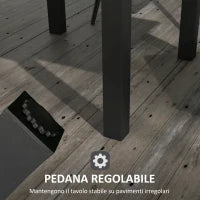 Tavolo da Giardino Allungabile per 4-6 Persone con Piano a Doghe, in Alluminio, 81/162x80x75 cm, Giallo