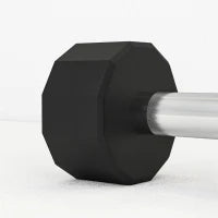 Set 2 Manubri a 12 Lati da 10 kg in Metallo e Gomma con Impugnatura Antiscivolo, 26x13x13 cm, Nero