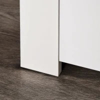 Mobiletto Salvaspazio Multiuso per Ingresso, Salotto o Bagno in Legno Bianco, con Luci LED Colorate, 107x35x97cm