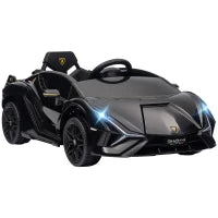 Macchina Elettrica per Bambini 3-5 Anni Lamborghini 12V con Telecomando e Velocità 3-5km/h, Nero