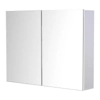 Homcom Armadietto Pensile da Bagno con Specchiera e 3 Ripiani in MDF Bianco 80 x 60 x 15cm
