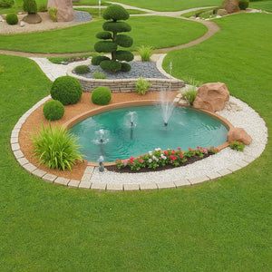 Laghetto in vetroresina modello maldive interrare dimensioni cm 350x225x60 litri 2400