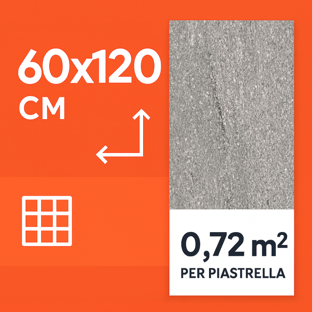 Piastrella gres porcellanato rettificata london grey s.agostino 60x120 cm *** misura 23,04 m2, confezione 1