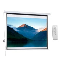 Telo Proiettore 84" Formato 4:3 con Telecomando, in Tessuto Plastico e Metallo, 171x130 cm, Bianco