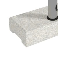 Base per Ombrellone da Giardino 25kg per Pali da Ø32mm, Ø38mm e Ø48mm, in Granito e Acciaio Inox, 45x22.5x40 cm, Grigia