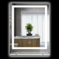 kleankin Specchio Rettangolare da Parete con Luci LED per Bagno 80 x 60 cm