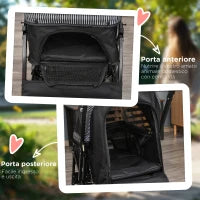 Passeggino per Cani Piccoli Pieghevole con Maniglione Girevole e Cestino Portaoggetti, Nero