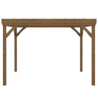 Pergola 4 x 3 m in Legno Tradizionale Autoportante con 4 Piedi, Tetto per Terrazza da Decorare, Marrone