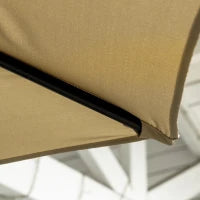 Ombrellone 3x2 m da Giardino in Acciaio e Poliestere con Base a Croce e Presa d'Aria, Marrone e Crema