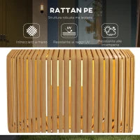 Lampada Solare da Giardino con Illuminazione LED, in Acciaio e Rattan PE, Ø34x130 cm, Giallo