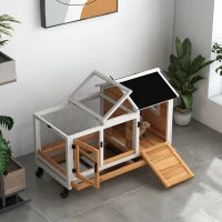 Recinto per Conigli Nani, Porcellini d'India, con Ruote, 108 x 58 x 73,5 cm, Giallo