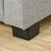 Panca Fondoletto con Vano Contenitore in Tessuto, 120x50x44cm - Grigio