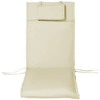 Cuscino Per Sdraio Lettino Prendisole Da Giardino 198x53x5cm Bianco Crema