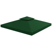 Copertura Telo per Gazebo da Giardino 3x3 m, Tetto Anti-UV Impermeabile in Poliestere Verde Scuro