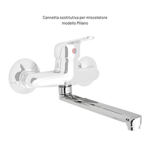Miscelatore rubinetto a muro per lavello cucina erogazione orientabile *** confezione 1