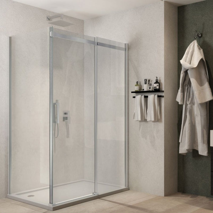 Ix box shower lato fisso calla lf116 cristallo 6 millimetri chrome *** misure 77-79xh195 cm trasparente, confezione 1