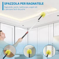Kit di Pulizia per Casa e Ufficio con Asta, Spolverino per Ragnatele, Spolverino in Microfibra e Spolverino per Ventilatore