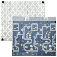 Tappeto da gioco per bambini pieghevole e reversibile, in schiuma spessa, 202 x 180,5 x 1 cm, Multicolore