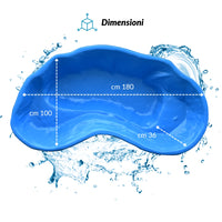 Laghetto da giardino nemi azzurro litri 270 da 180x100xh36