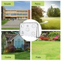 Porta da Calcio per Bambini e Adulti con Rete in PE, in Metallo e Oxford, Bianco e Nero, 240x88x171.5cm