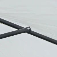 Ombrellone da Giardino Inclinabile 2.3x2.2m con Manovella, Palo in Metallo e 6 Stecche, Crema