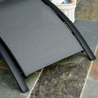 Sdraio da Giardino Reclinabile su 5 Livelli con Cuscino Rimovibile, Alluminio e Texteline, 171x64x82cm Grigio