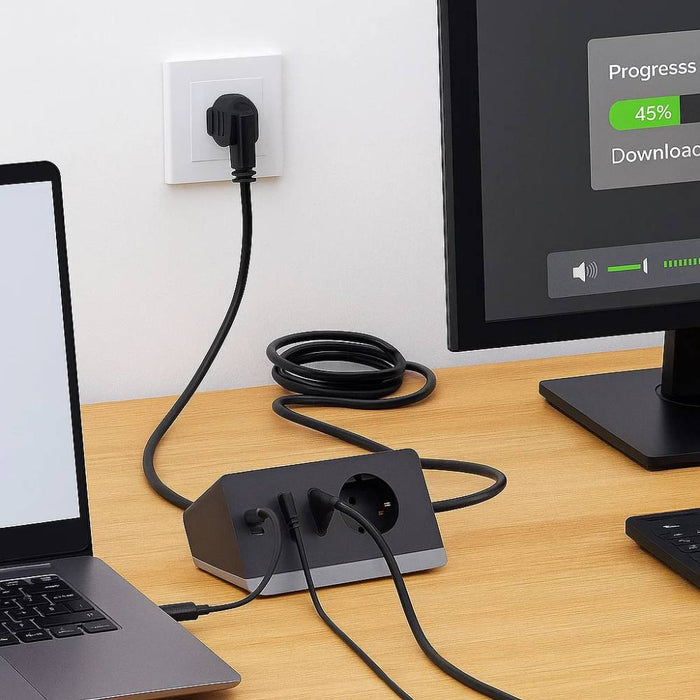 Bticino multipresa da scrivania con usb e presa schuko *** colore grigio, confezione 1