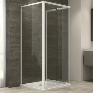 Ogomondo box cabina doccia corner 3 lati cristallo temprato trasparente 80x80x80