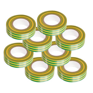 Kit nastro isolante in pvc autoestinguente multicolore per impianti sicuri *** colore giallo/verde, dimensioni 15 mm ...