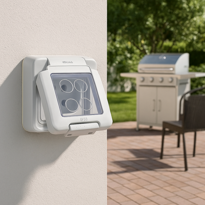 Gewiss 27401 calotta stagna combi per 2 moduli sistema ip55 grigia da parete