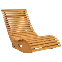 Sedia a Dondolo da Giardino a S con Seduta Ergonomica, in Legno di Abete e di Pino, 130x60x60 cm