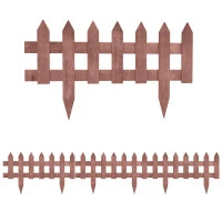 Staccionata in Legno di Pino da 12 Pezzi per Aiuole, Giardino e Orto, Altezza 34cm