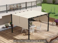Copertura per Gazebo Pergola 3x3 m in Poliestere con Tasche e Cinghie, 488x122 cm, color Kaki