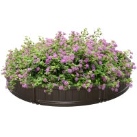 Letto per Orto Rialzato in HDPE, Fioriera da Esterno Rotonda, Φ123x21cm, Marrone