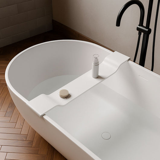 Sopravasca da bagno stand in artificial stone bianco opaco matt ogomondo *** confezione 1