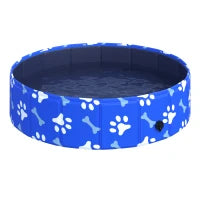 Piscina Rigida per Cani Taglia Piccola 25kg in Plastica Dura e Antiscivolo per Giardino o Interni, Blu Φ80x20cm