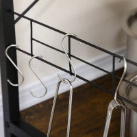 Mobile da Cucina a 3 ripiani in Truciolato con Presa di corrente, Porta USB e Cestino, 90x40x83cm