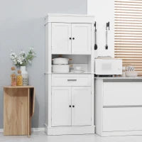 Credenza da cucina buffet armoire multi-rangement 2 armadi 2 porte cassetto nicchia MDF pannelli di particelle E1 bianco