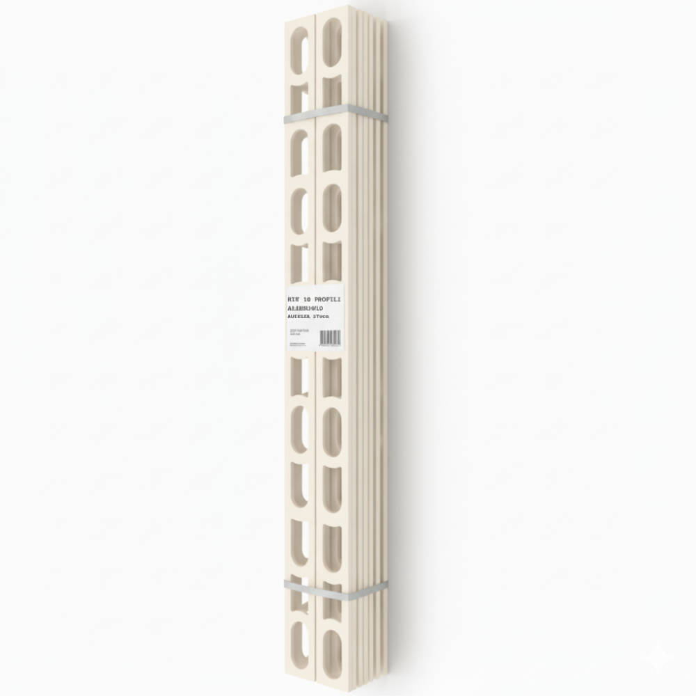 Profili in alluminio verniciato colore jasmine 130 a l per finitura parete proangle *** pezzi 10 pz, confezione 1