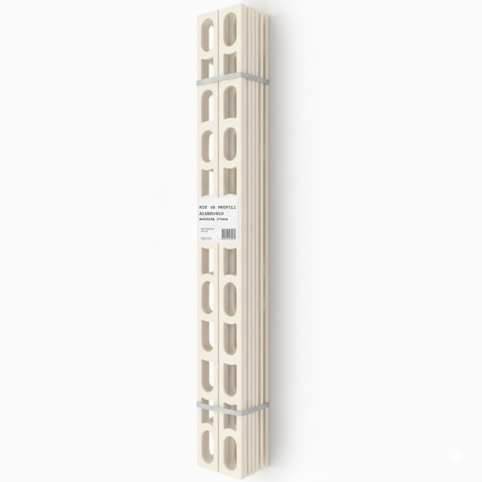 Profili in alluminio verniciato colore jasmine 130 a l per finitura parete proangle *** pezzi 10 pz, confezione 1