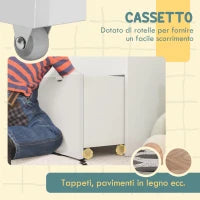 Libreria per Bambini 3-8 Anni a 3 Ripiani con Cassetto Inferiore, in MDF, 62.5x30x70 cm, Bianco