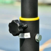 Canestro Basket Altezza Regolabile 160-210cm, Struttura in Acciaio e Base con Ruote, Tabellone in PE Trasparente