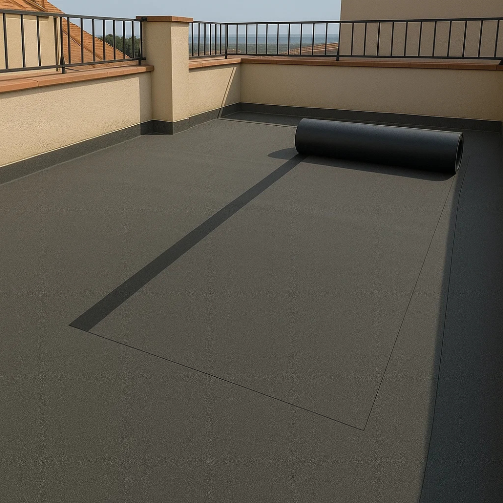 Guaina ardesiata casasciutta impermeabilizzazione tetti terrazze coperture 1x10 m *** colore- grigio, confezione 1