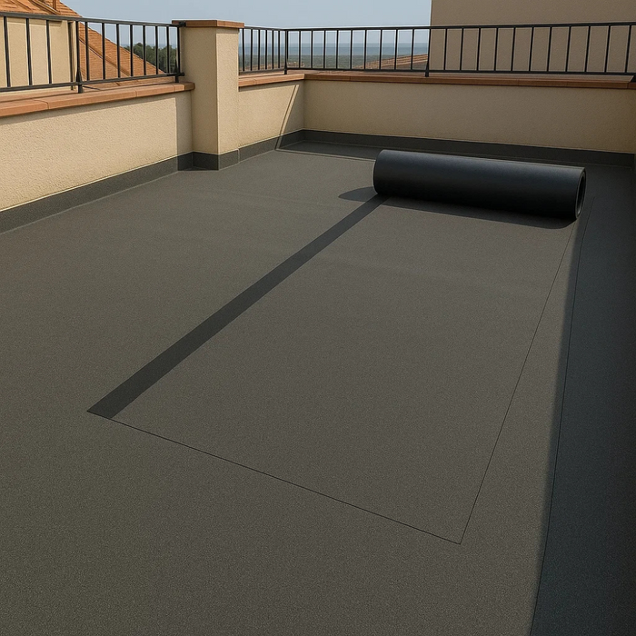 Guaina ardesiata casasciutta impermeabilizzazione tetti terrazze coperture 1x10 m *** colore- grigio, confezione 1