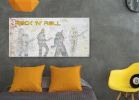 Dipinto Su Tela Rock N Roll Cm 120X3X60