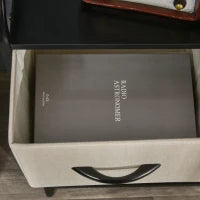 Cassettiera con 4 Cassetti in Tessuto, 58 x 29 x 78,5 cm, Nero Grigio Beige