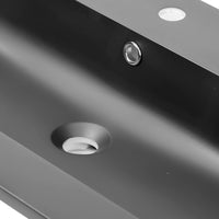 Lavabo ad incasso mineral marmo colore nero opaco mobile composizione bagno *** misure 81x46 cm, confezione 1