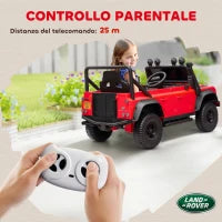 Macchina Elettrica per Bambini 3-5 Anni Land Rover Officiale 12V con Telecomando, Sospensioni, Luci LED, Rosso