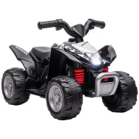 Quad Elettrico per Bambini 18-36 Mesi con Luci LED, Clacson e Pedali, 65.5x38.5x43.5 cm, Nero